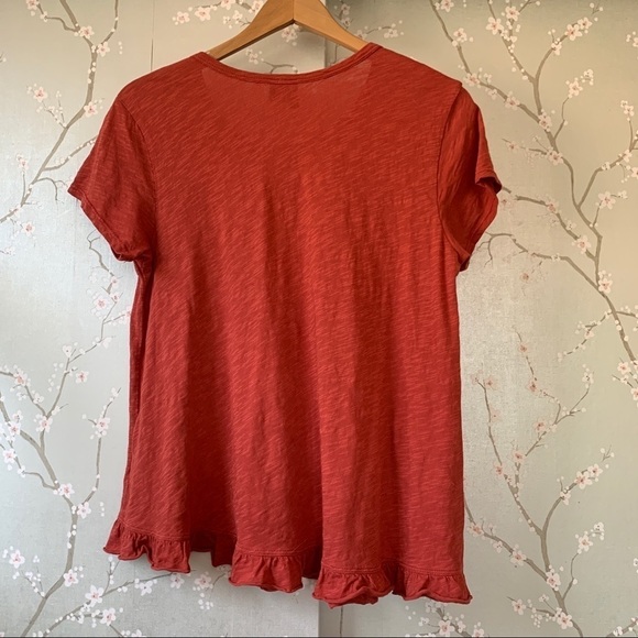 NEW Anthropologie Rufgled hem tee top medium shirt - Picture 5 of 6
